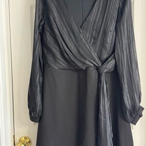 Shelby & Palmer Black Sheer Sleeve Dress